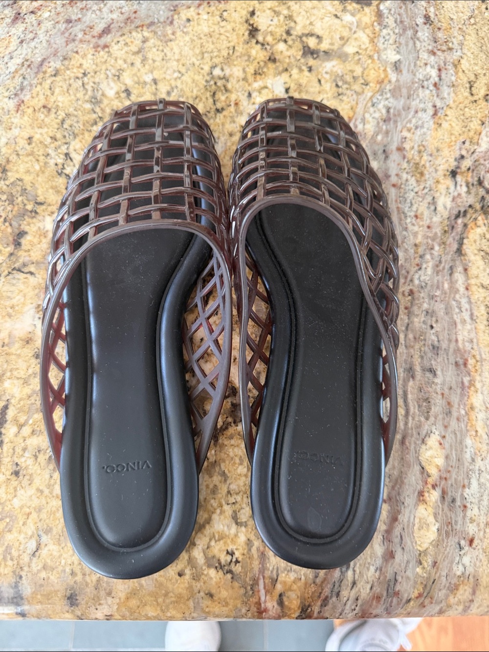 Vince Barcelona jelly cage mule.